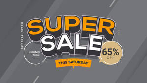 Gray Poster Of Super Saturday Sale Wallpaper