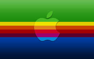 Gray Retro Apple Logo Wallpaper