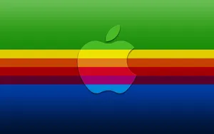 Gray Retro Apple Logo Wallpaper