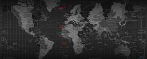 Gray World Map Dual Monitor Wallpaper