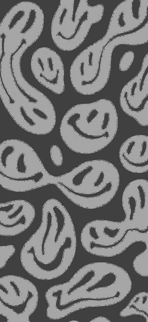 Grayscale Distorted Smiley Trippy Aesthetic Wallpaper