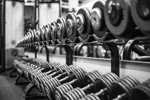 Grayscale Dumbbells For Weightlifting Wallpaper