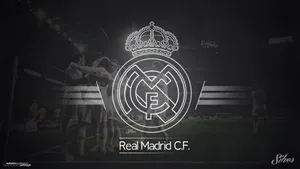 Grayscale Real Madrid Cf Logo Wallpaper