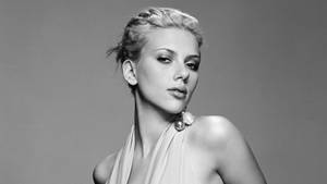 Grayscale Scarlett Johansson Hollywood Actress Hd Wallpaper