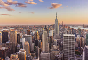 Great Moring Sky Of New York City Laptop Wallpaper