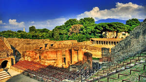 Greece, Rome, Ruins, Stairs, Sky, Trees, Day, Hdr Wallpaper