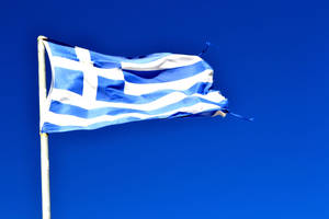 Greek Flag In Blue Wallpaper