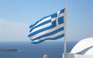 Greek Flag On Top Wallpaper