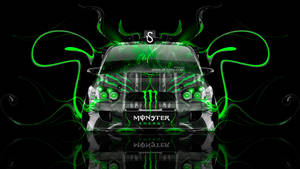 Green And Black Monster Energy Car Wallpaper