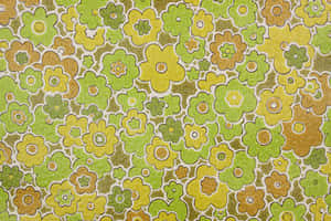 Green And Brown Floral Patter Interior Design Wallpaper