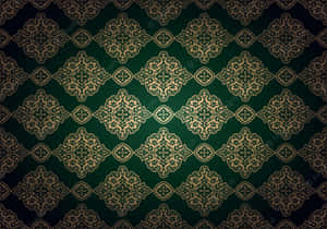 Green And Brown Wall Art Pattern Interior Wallpaper