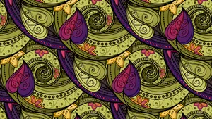 Green And Purple 4k Doodle Wallpaper