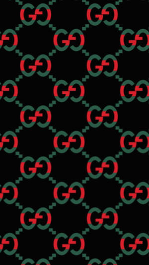 Green And Red Gucci Pattern Wallpaper