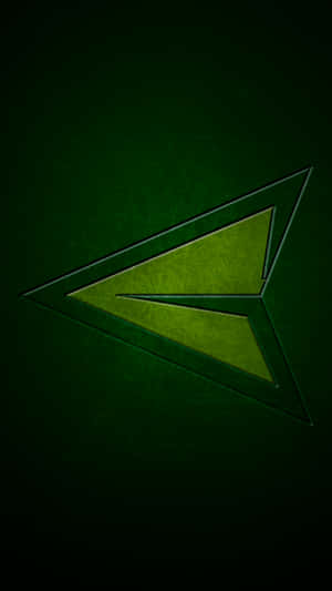 Green Arrow Logo On A Dark Background Wallpaper