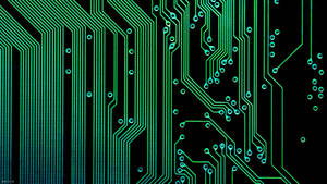 Green & Black Electronic Circuit Board Wallpaper