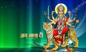 Green Blue Mataji Art Wallpaper