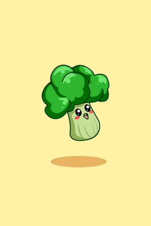 Green Broccoli Cartoon Art Wallpaper