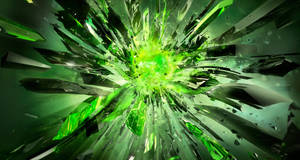 Green Crystals Light Explosion Wallpaper
