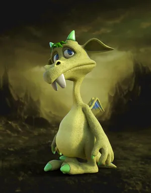 Green Dragon Cartoon Wallpaper