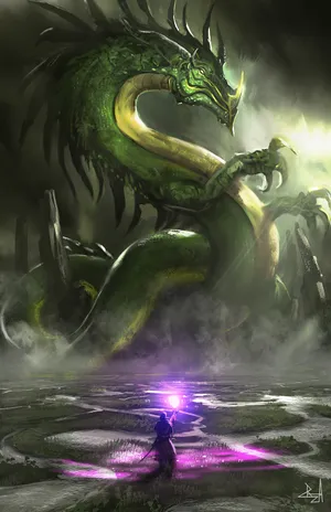 Green Earth Dragon Wallpaper