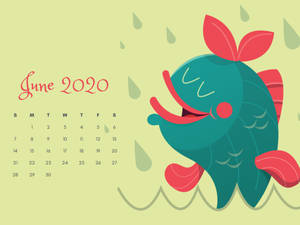 Green Fish June Calendar 2020 Wallpaper
