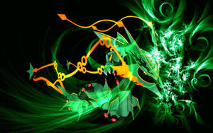 Green Flares And Sparks Of Rayquaza Wallpaper