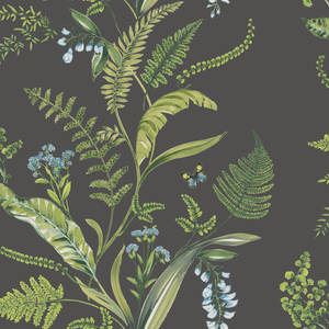 Green Floral Ferns Wallpaper