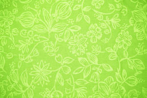 Green Floral Lining Wallpaper