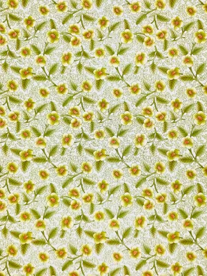 Green Floral Two Leaves Wallpaper
