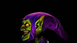 Green Goblin On Black Background Wallpaper