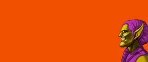 Green Goblin On Orange Background Wallpaper