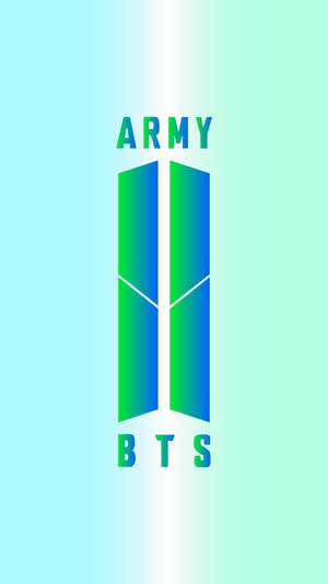 Green Gradient Bts Army Logo Wallpaper