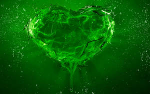 Green Heart Liquid Wallpaper