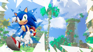 Green Hill Zone Mosaic With Sonic Wallpaper