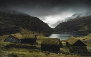 Green Houses At Faroe Islands Wallpaper