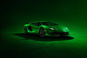 Green Lamborghini Aventador Supercar Wallpaper