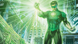 Green Lantern In The City Wallpaper