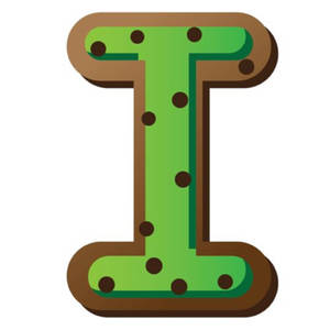 Green Letter I With Dots Wallpaper