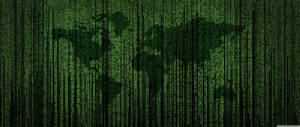 Green Matrix World Map Wallpaper