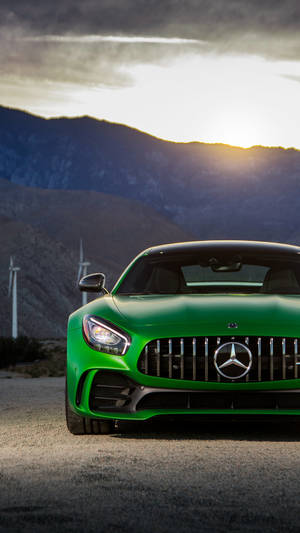 Green Mercedes-amg Coupe Iphone Wallpaper