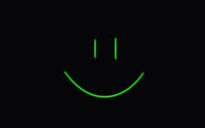 Green Minimalist Smiley Face Wallpaper