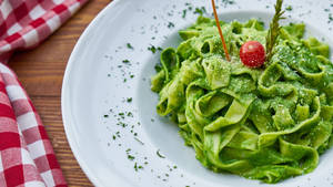Green Pasta With Holly Wallpaper