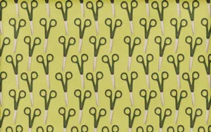 Green Scissors Pattern Image Wallpaper