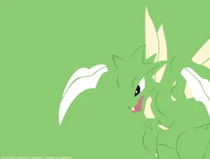 Green Scyther Blending In Background Wallpaper