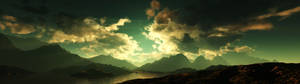 Green Sky Dual Monitor Wallpaper
