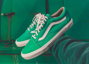 Green Vans Old Skool Sneakers Wallpaper