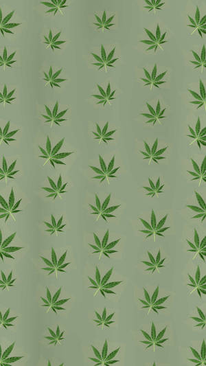 Green Weed Pattern For Iphone Screens Wallpaper