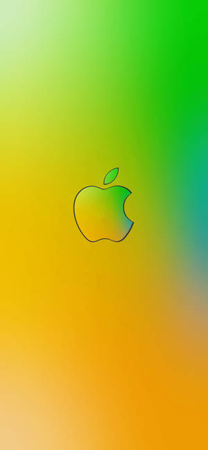 Greenish Yellow Apple Logo Iphone Wallpaper