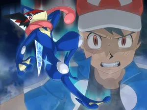 Greninja With Ash Wallpaper