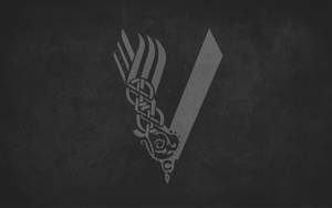 Grey Black Vikings Logo Wallpaper